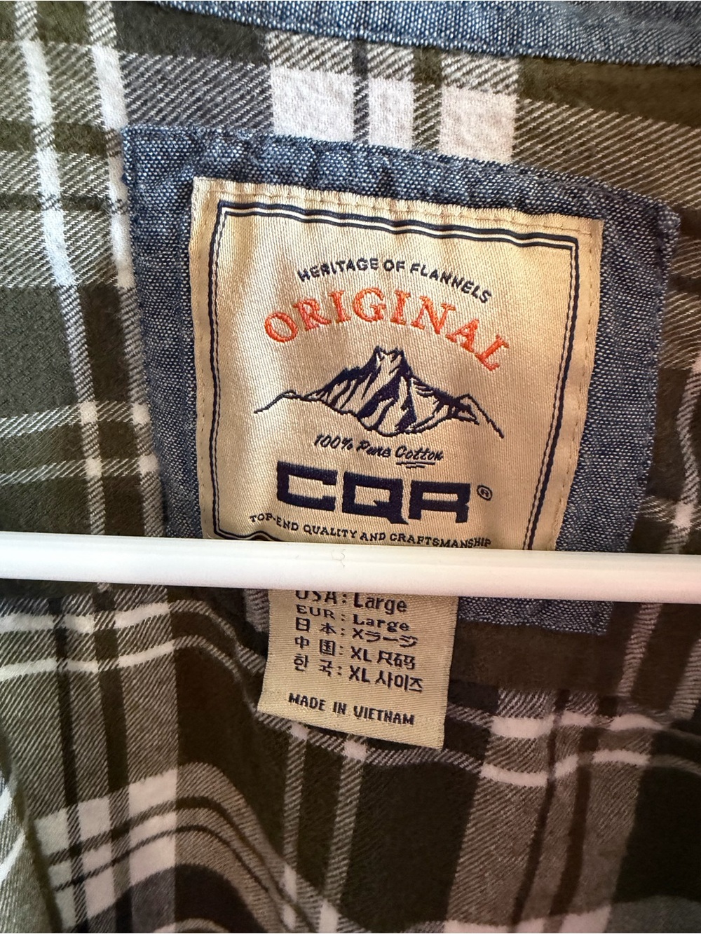 Olive Green plaid Flannel shirt - Picture 2 of 2